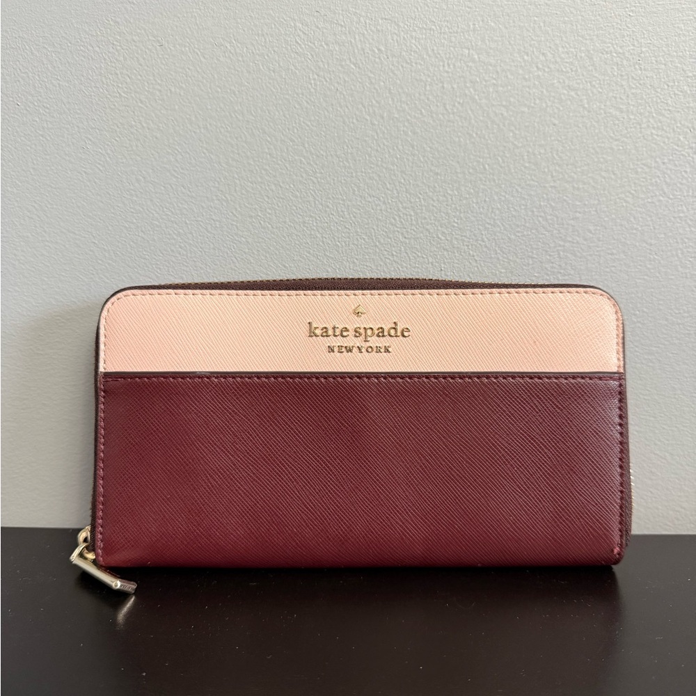 Kate Spade Two-Tone Pink and Burgundy Wallet